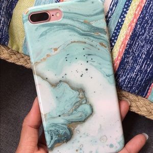 Marble iPhone 7/8 plus phone case Sea foam